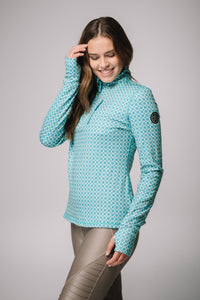 WOMEN'S PRINT  HALF ZIP LAYER