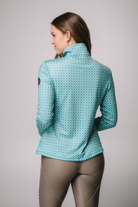 WOMEN'S PRINT  HALF ZIP LAYER