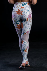 Alba Mesh legging White- Flowers - Beat Outdoor Gear