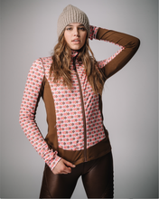 WOMEN'S CONTRAST PRINT FULL ZIP LAYER