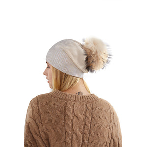 Angora  Pom Pom Beanie